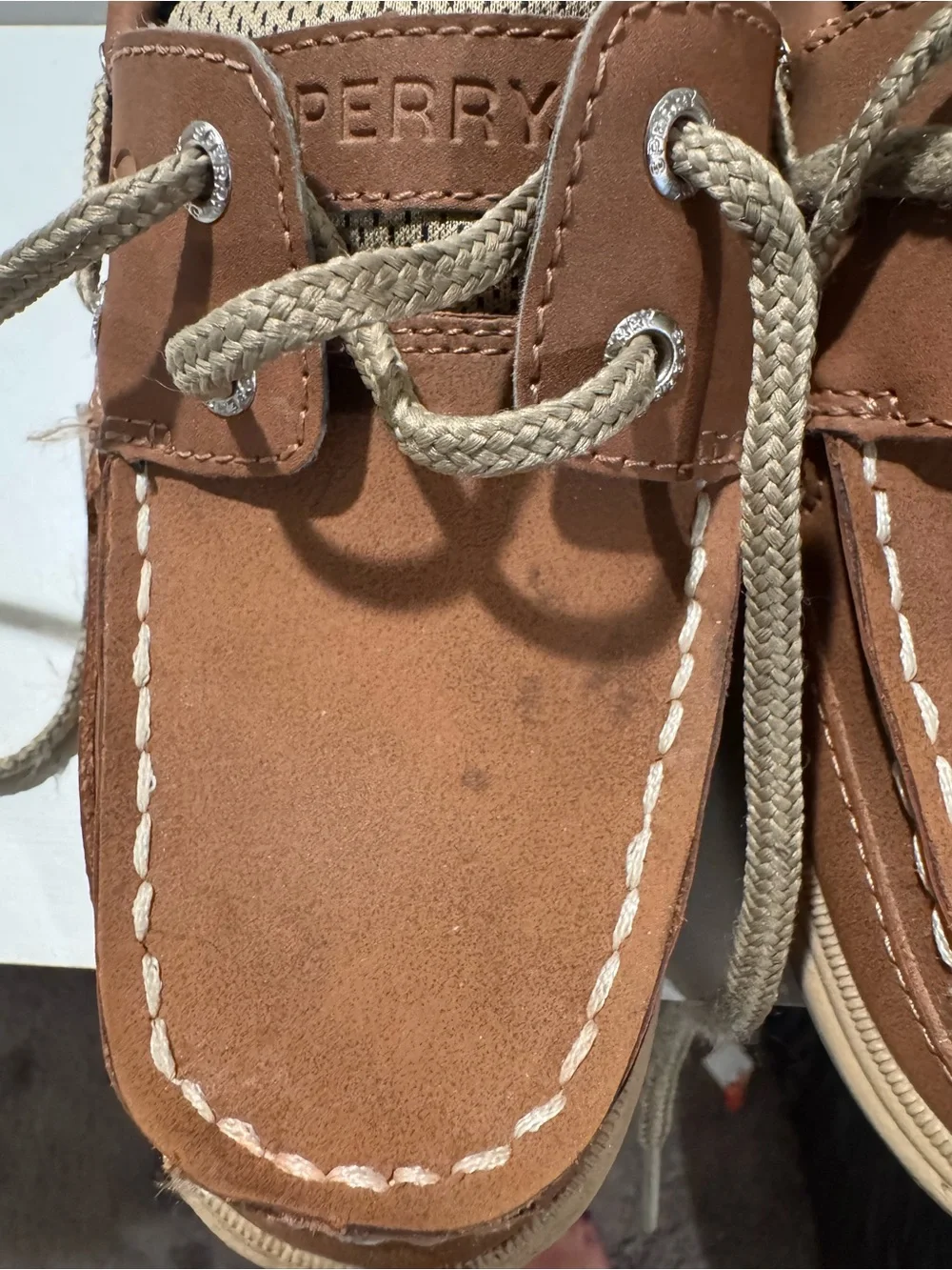 Sperry Kids Tan Leather Lace-Up Boat Shoes